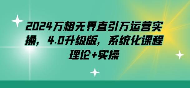 2024万相无界直引万运营实操，4.0升级版，系统化课程 理论+实操-搞个副业