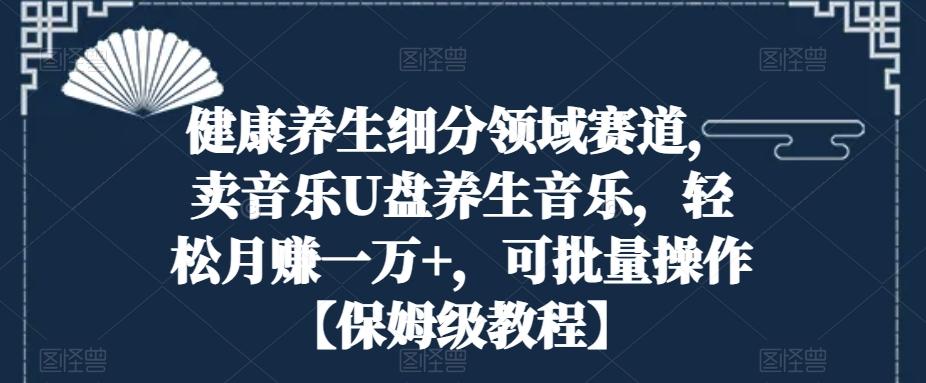 健康养生细分领域赛道，卖音乐U盘养生音乐，轻松月赚一万+，可批量操作【保姆级教程】-搞个副业