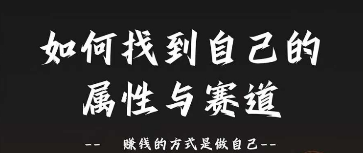 赛道和属性2.0：如何找到自己的属性与赛道，赚钱的方式是做自己-搞个副业
