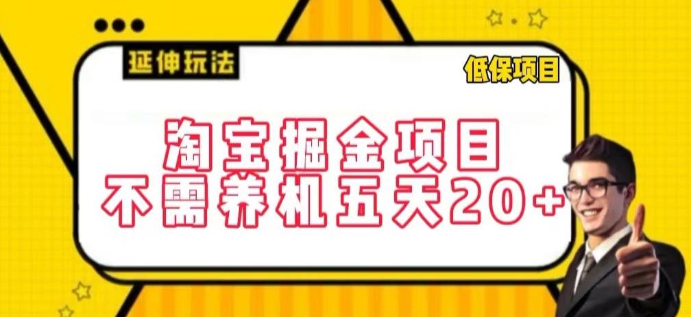 淘宝掘金项目，不需养机，五天20+，每天只需要花三四个小时【揭秘】-搞个副业