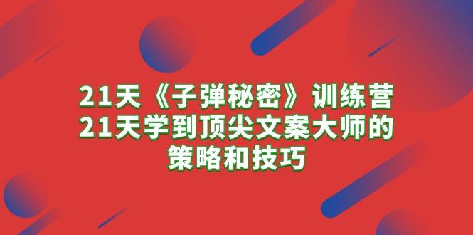 21天《子弹秘密》训练营，21天学到顶尖文案大师的策略和技巧-搞个副业