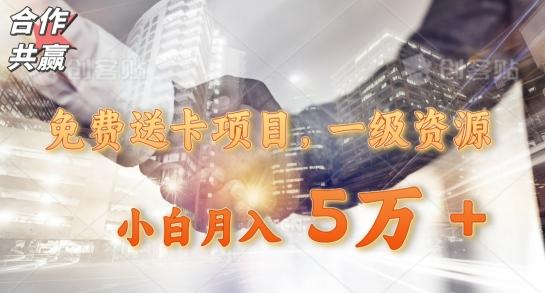 免费送卡项目，一级资源，小白月入5万+-搞个副业