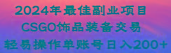 2024年最佳副业项目 CSGO饰品装备交易 轻易操作单账号日入200+-搞个副业