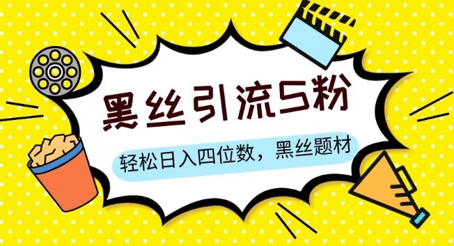 S粉变现，轻松日入四位数，黑丝题材+情感话术【揭秘】-搞个副业