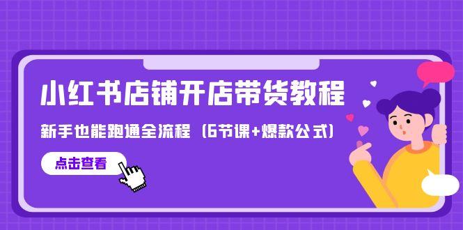(9883期)最新小红书店铺开店带货教程，新手也能跑通全流程(6节课+爆款公式)-搞个副业