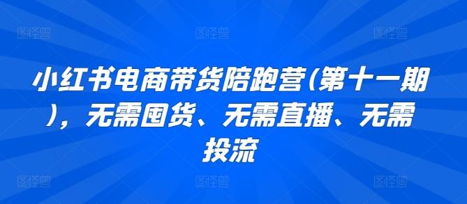 小红书电商带货陪跑营(第十一期)，无需囤货、无需直播、无需投流-搞个副业