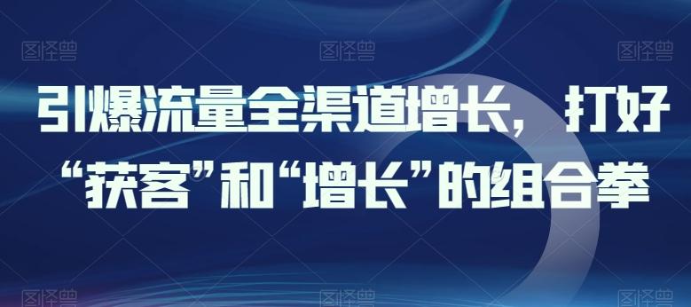 引爆流量全渠道增长，打好“获客”和“增长”的组合拳-搞个副业