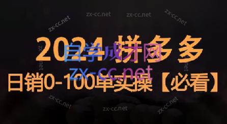 恒哥·2024拼多多日销0-100单实操-搞个副业
