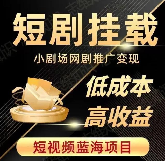 2023短视频蓝海项目，抖音快手短剧推广变现教程，低成本高收益-搞个副业