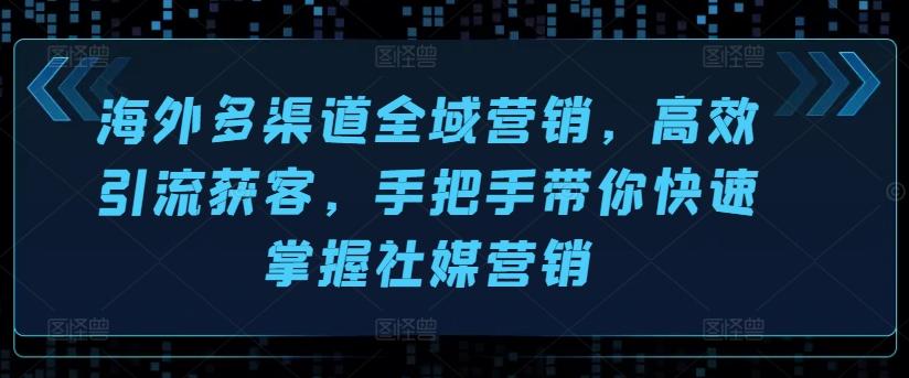 海外多渠道全域营销，高效引流获客，手把手带你快速掌握社媒营销-搞个副业