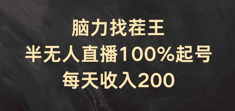 脑力找茬王，半无人直播100%起号，每天收入200+【揭秘】-搞个副业