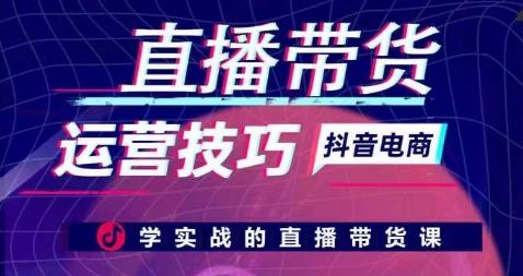 直播带货运营技巧，学实战的直播带货课-搞个副业