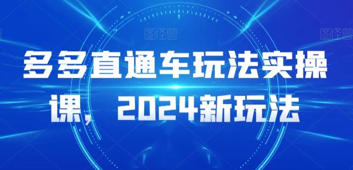 多多直通车玩法实操课，2024新玩法-搞个副业