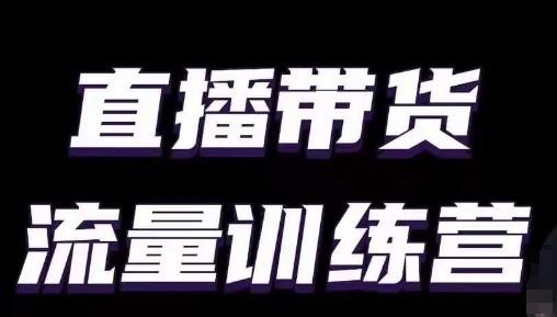 直播带货流量训练营，小白主播必学直播课-搞个副业