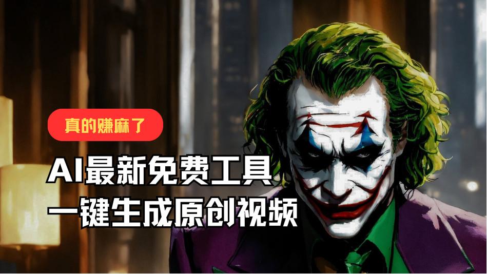 最新免费AI工具，一键生成原创视频，佛系搬运，轻松月入10000+！-搞个副业