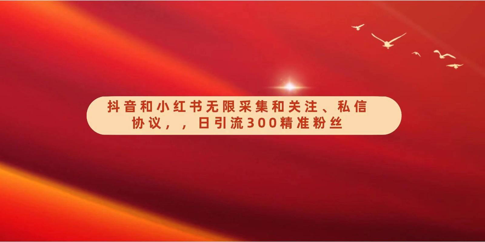 抖音和小红书无限采集和关注、私信协议，日引流300精准粉-搞个副业