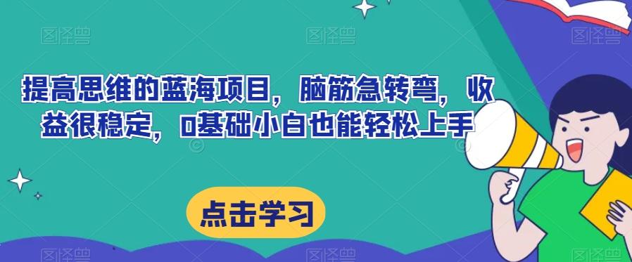 提高思维的蓝海项目，脑筋急转弯，收益很稳定，0基础小白也能轻松上手-搞个副业