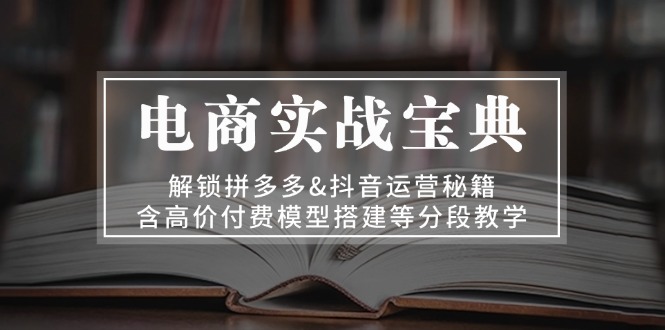 电商实战宝典 解锁拼多多&抖音运营秘籍 含高价付费模型搭建等分段教学-搞个副业