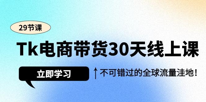 (9463期)Tk电商带货30天线上课，不可错过的全球流量洼地(29节课)-搞个副业