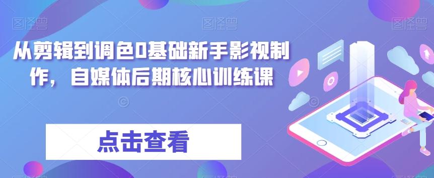 从剪辑到调色0基础新手影视制作，自媒体后期核心训练课-搞个副业