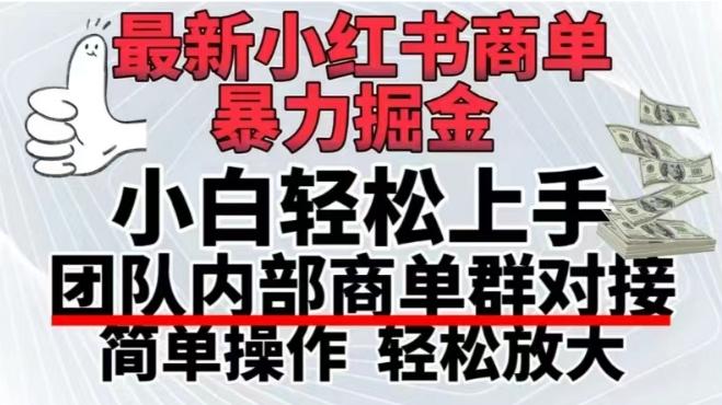 最新小红书商单，暴力掘金，单月稳定变现3W+-搞个副业