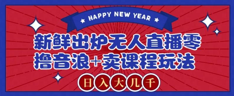 2024最新无人直播零撸音浪+卖课程玩法，日入大几千不是梦【揭秘】-搞个副业