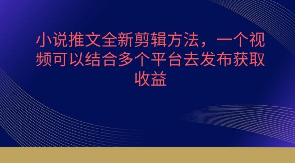 小说推文全新剪辑方法，一个视频可以结合多个平台去发布获取【揭秘】-搞个副业