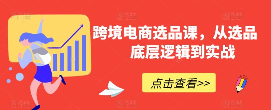 跨境电商选品课，从选品到底层逻辑到实战-搞个副业