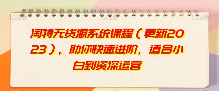 淘特无货源系统课程（更新2023），助你快速进阶，适合小白到资深运营-搞个副业