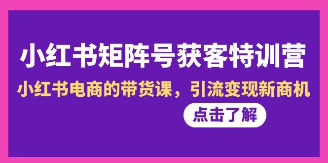 小红书-矩阵号获客特训营-第10期，小红书电商的带货课，引流变现新商机-搞个副业