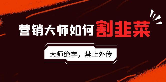 营销大师如何割韭菜：流量大师/讲故事大师/话术大师/卖货大师/成交大师/…-搞个副业