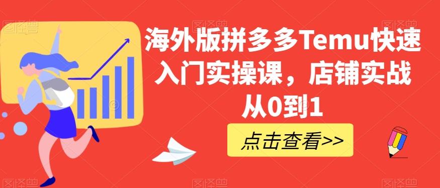 海外版拼多多Temu快速入门实操课，店铺实战从0到1-搞个副业
