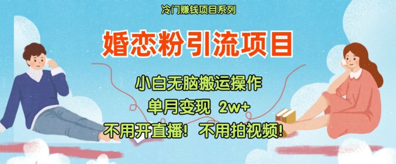 小红书婚恋粉引流，不用开直播，不用拍视频，不用做交付【揭秘】-搞个副业