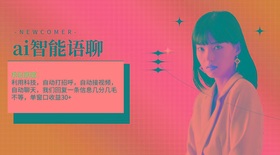 ai智能语聊，单窗口30+单机500+，无脑干！！！-搞个副业