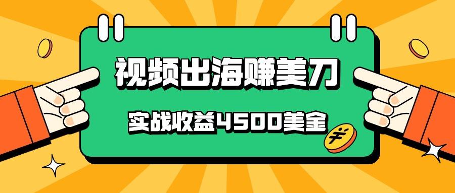 国内爆款视频出海赚美刀，实战收益4500美金，批量无脑搬运，无需经验直接上手-搞个副业