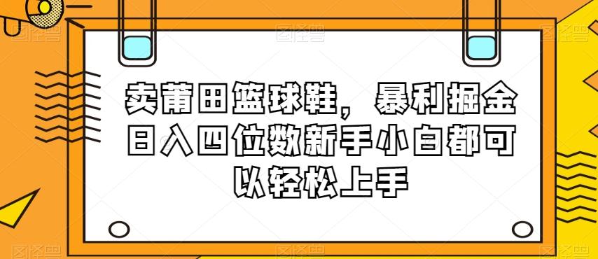 卖莆田篮球鞋，暴利掘金日入四位数新手小白都可以轻松上手【揭秘】-搞个副业