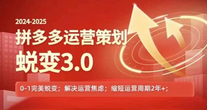 2024-2025拼多多运营策略蜕变3.0，0~1完美蜕变，解决信息焦虑-搞个副业