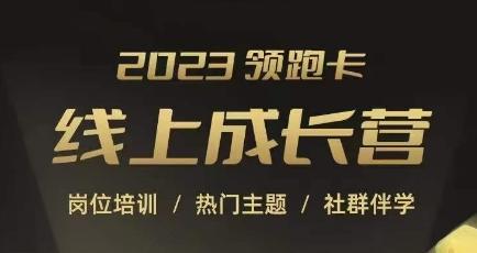 2023领跑卡线上成长营，淘宝运营各岗位培训，直通车、万相台、引力魔方、引流等，帮助突破成长瓶颈-搞个副业