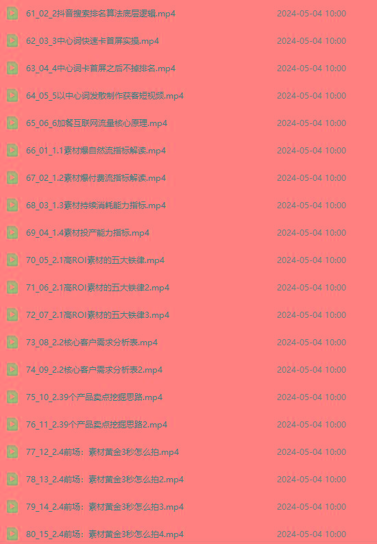图片[4]-2024单品正价起号，直播素材投流选品：选品课+投流课+素材课+卡首屏/100节-搞个副业