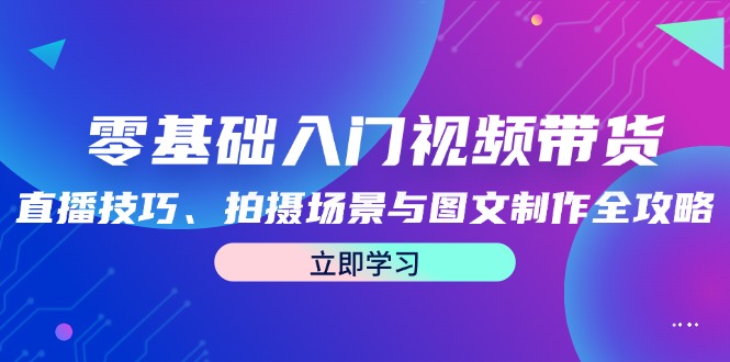 零基础入门视频带货：直播技巧、拍摄场景与图文制作全攻略-搞个副业