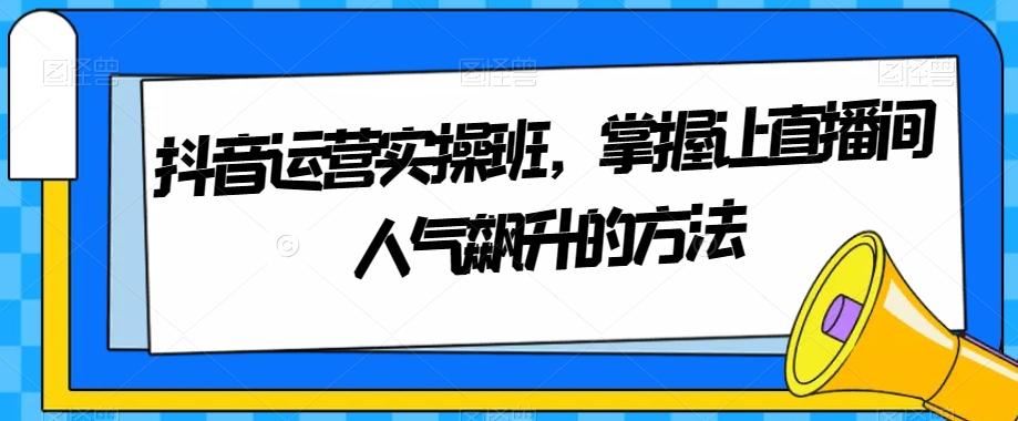 抖音运营实操班，掌握让直播间人气飙升的方法-搞个副业