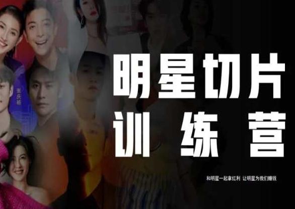 王子·明星切片线上训练营（2023），和明星一起拿红利，让明星为我们赚钱-搞个副业