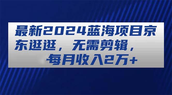 最新2024蓝海项目京东逛逛，无需剪辑，每月收入2万+-搞个副业