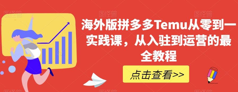 海外版拼多多Temu从零到一实践课，从入驻到运营的最全教程-搞个副业