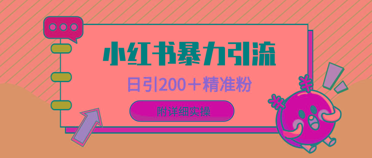 (9582期)小红书暴力引流大法，日引200＋精准粉，一键触达上万人，附详细实操-搞个副业