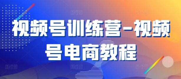 视频号训练营-视频号电商教程-搞个副业