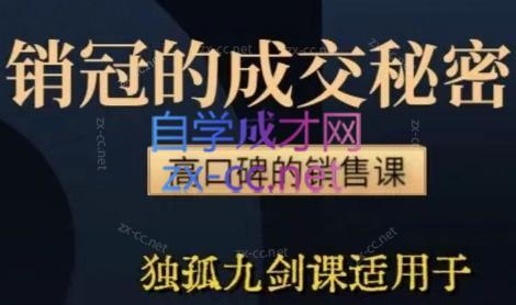 李老师·实战派销售视频课|孤独九剑-搞个副业