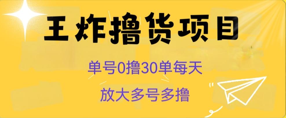 王炸撸货项目，单号0撸30单每天，多号多撸【揭秘】-搞个副业