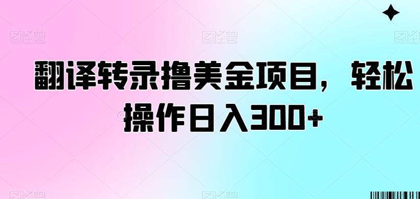翻译转录撸美金项目，轻松操作日入300+【揭秘】-搞个副业