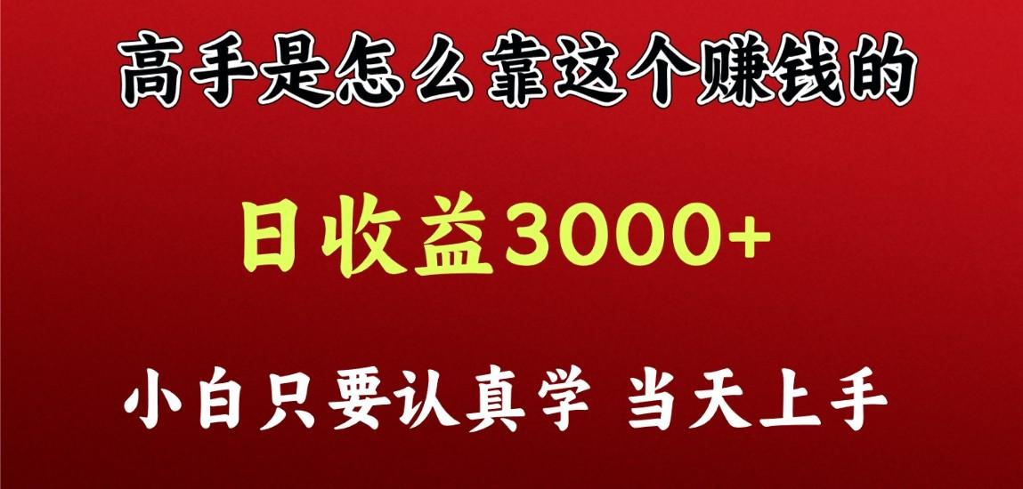 看高手是怎么赚钱的，一天收益至少3000+以上，小白当天上手-搞个副业